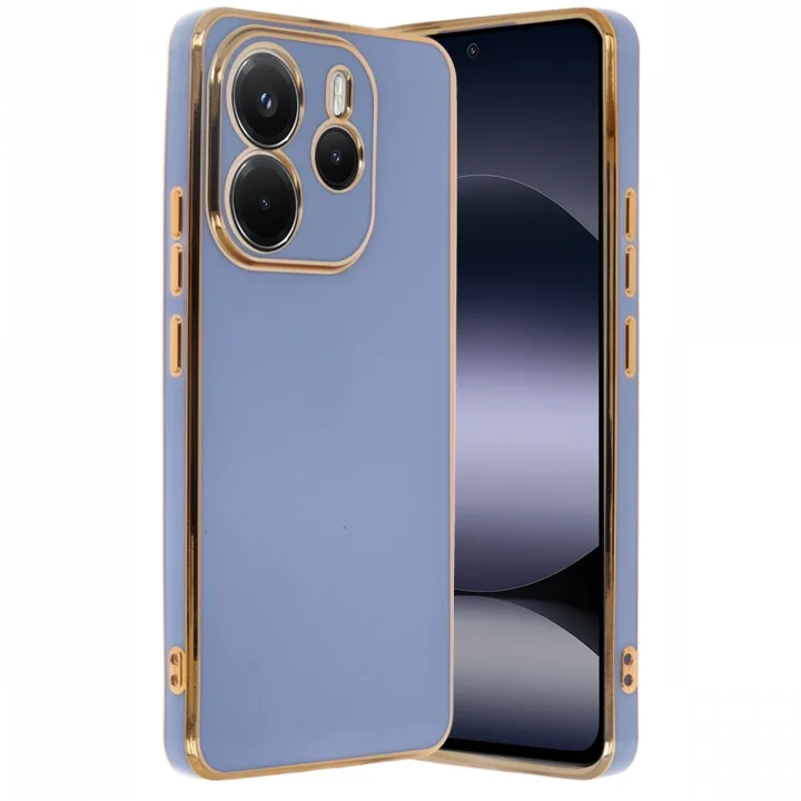 Mey İthalat®  Xiaomi Redmi Note 14 4G Kılıf Volet Silikon - Mavi