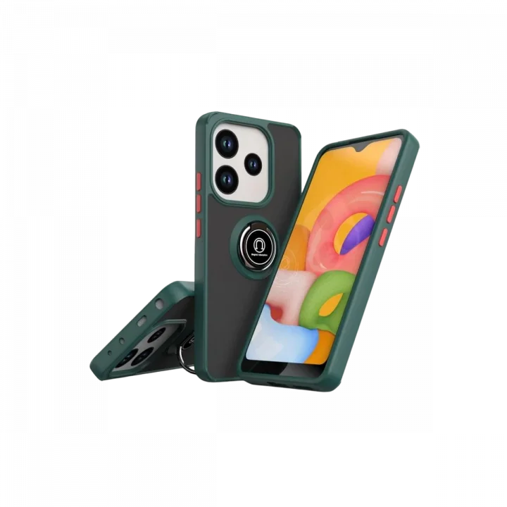 Mey İthalat®  Xiaomi Redmi Note 14 4G Montreal Yüzüklü Silikon Kapak - Yeşil