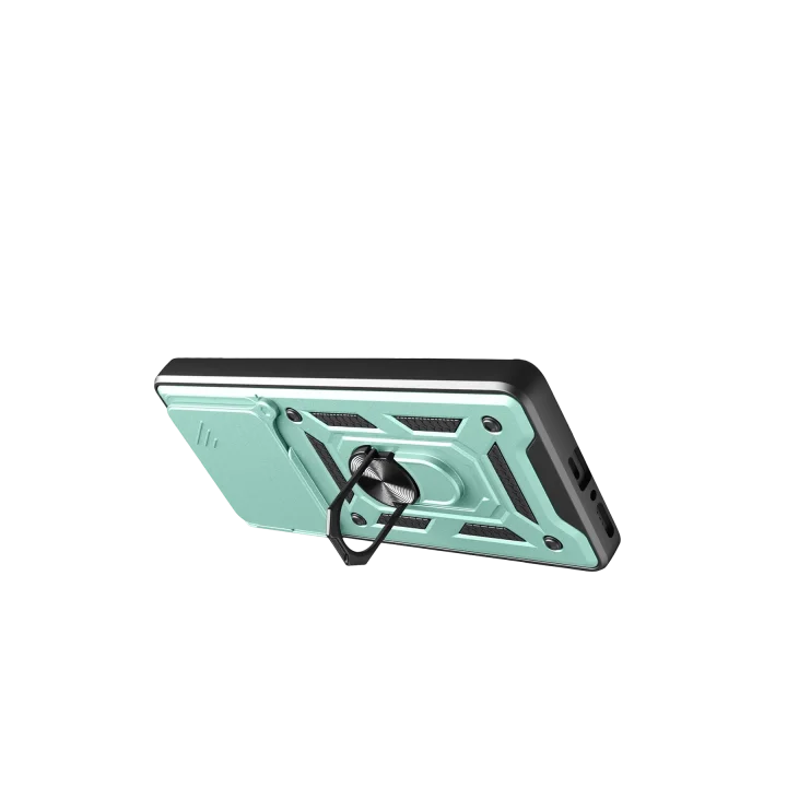 Mey İthalat®  Xiaomi Redmi Note 14 4G Pars Lens Yüzüklü Silikon - Yeşil