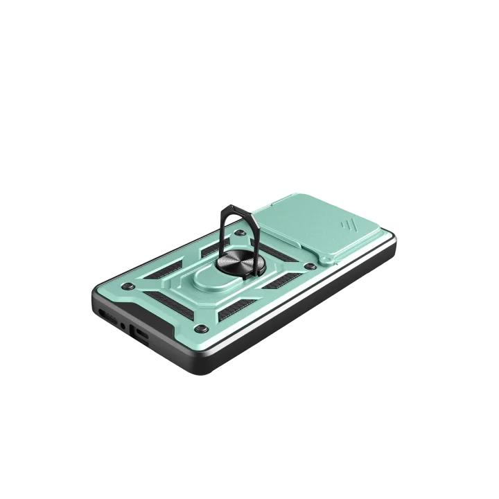 Mey İthalat®  Xiaomi Redmi Note 14 4G Pars Lens Yüzüklü Silikon - Yeşil