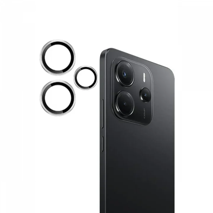 Mey İthalat®  Xiaomi Redmi Note 14 4G PVD Metal Kamera Lens - Gümüş