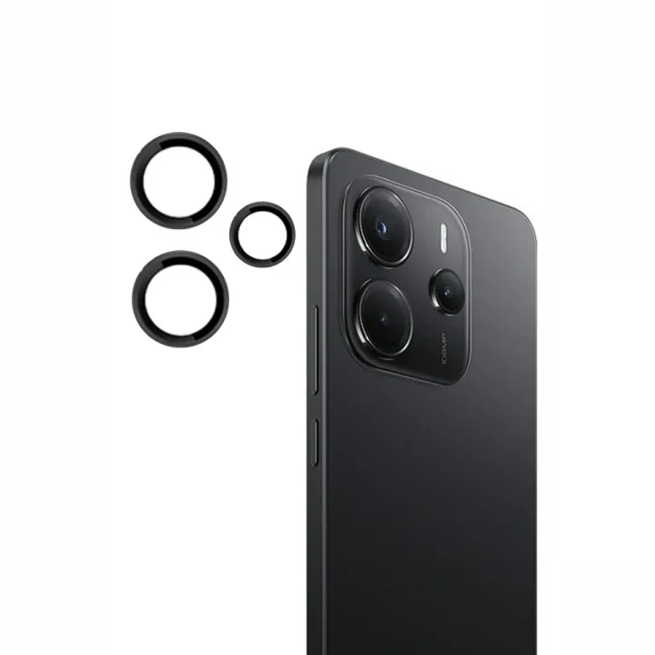 Mey İthalat®  Xiaomi Redmi Note 14 4G PVD Metal Kamera Lens - Siyah