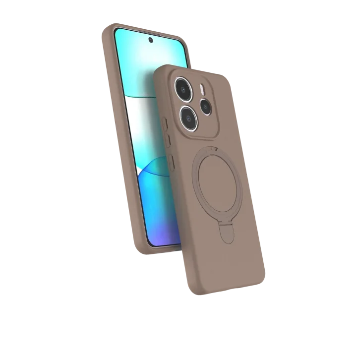 Mey İthalat®  Xiaomi Redmi Note 14 4G Regal Magsafe Standlı Kapak - Çöl Titanyum