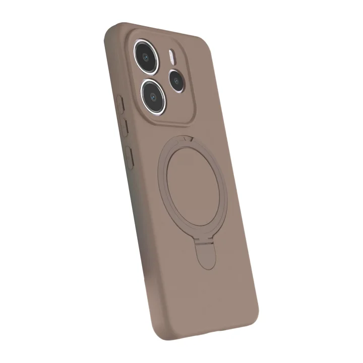 Mey İthalat®  Xiaomi Redmi Note 14 4G Regal Magsafe Standlı Kapak - Çöl Titanyum