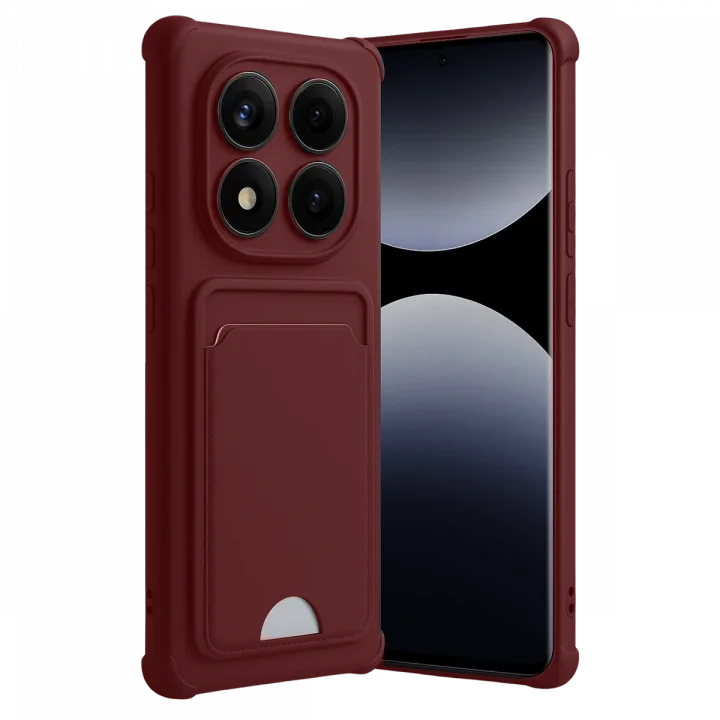 Mey İthalat®  Xiaomi Redmi Note 14 Pro 4G Kelvin Kartvizitli Silikon - Bordo