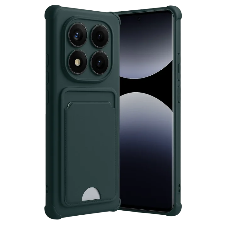 Mey İthalat®  Xiaomi Redmi Note 14 Pro 4G Kelvin Kartvizitli Silikon - Koyu Yeşil
