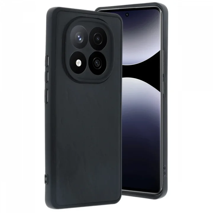 Mey İthalat®   Redmi Note 14 Pro 4G Kılıf Aras Deri Kapak - Siyah