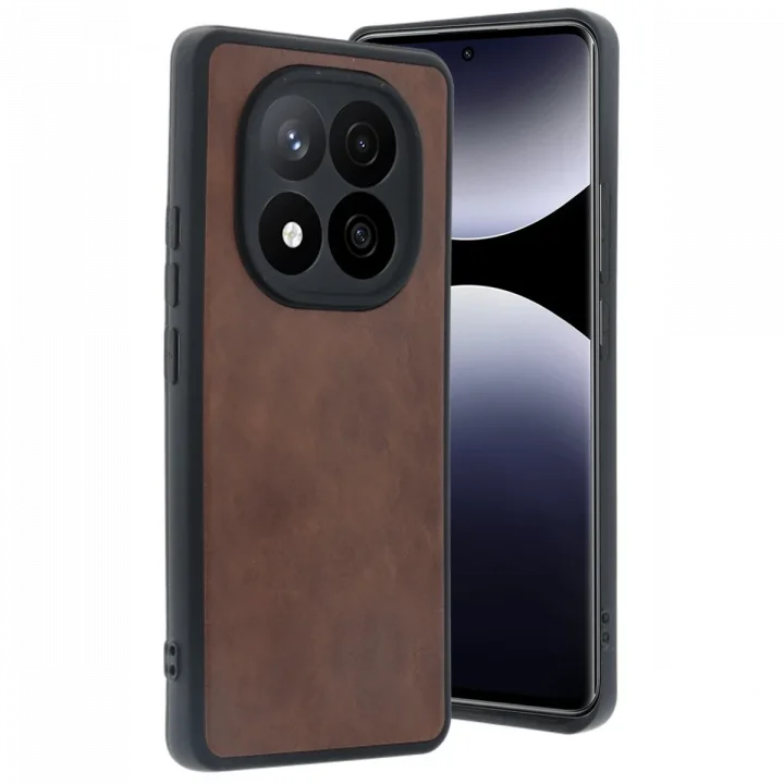 Mey İthalat®   Redmi Note 14 Pro 4G Kılıf Aras Deri Kapak - Taba