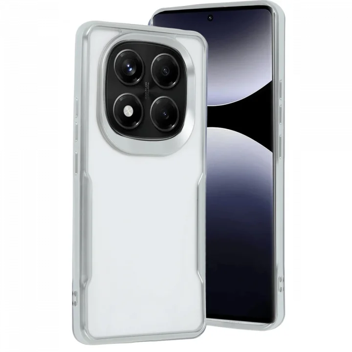 Mey İthalat®  Xiaomi Redmi Note 14 Pro 4G Kılıf Boyi Silikon Kapak - Gümüş