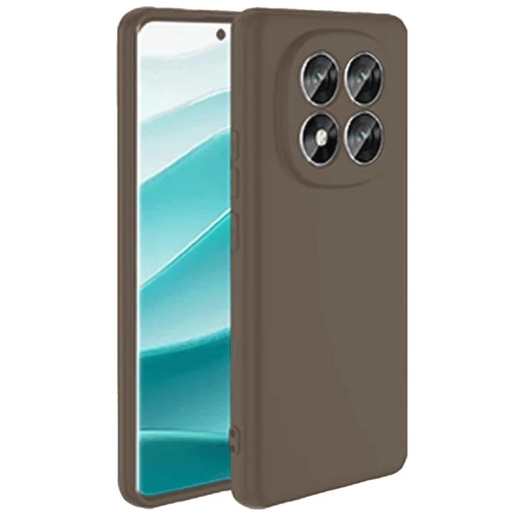 Mey İthalat®  Xiaomi Redmi Note 14 Pro 4G Kılıf First Silikon - Kahverengi