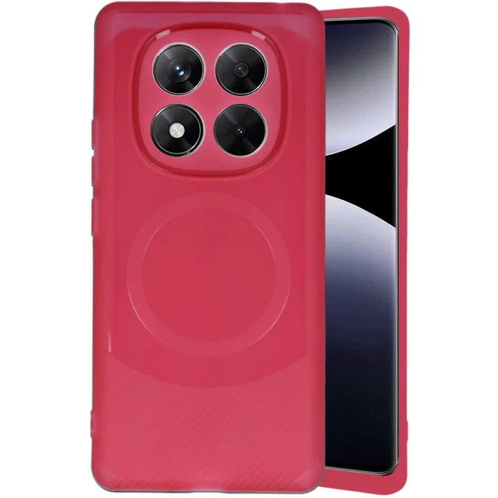 Mey İthalat®  Xiaomi Redmi Note 14 Pro 4G Kılıf Maya Karbon Kapak - Bordo