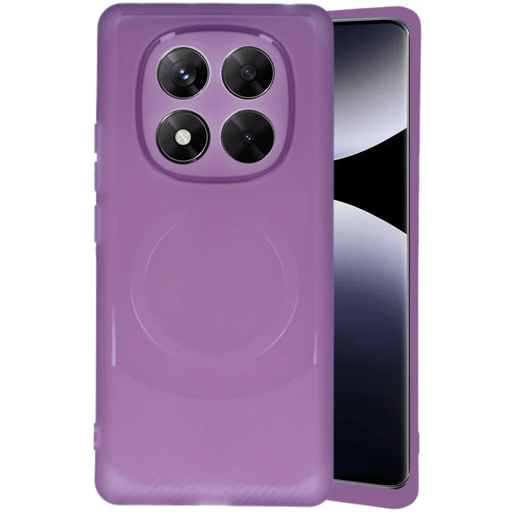 Mey İthalat®  Xiaomi Redmi Note 14 Pro 4G Kılıf Maya Karbon Kapak - Mürdüm