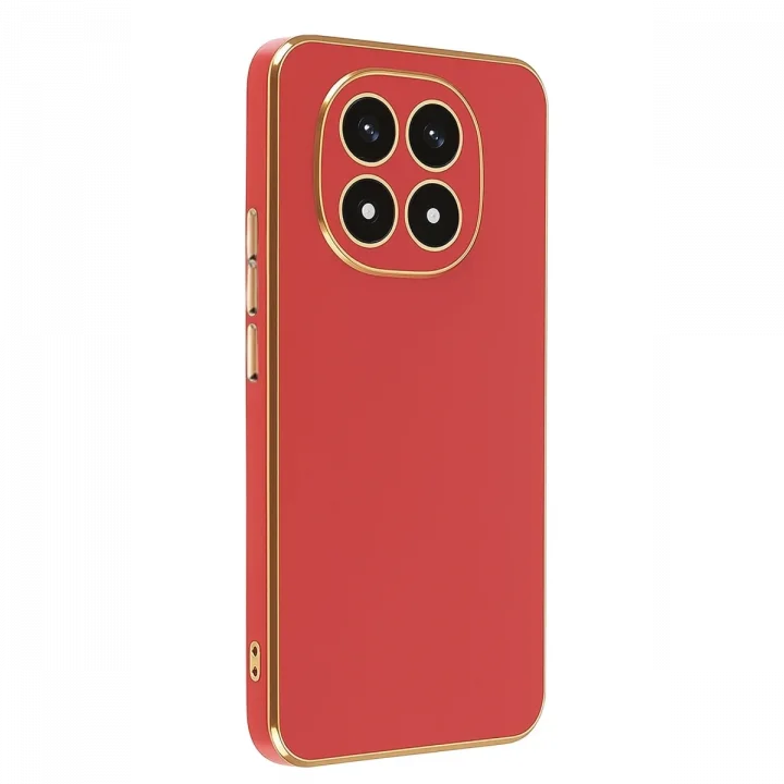 Mey İthalat®  Xiaomi Redmi Note 14 Pro 4G Kılıf Volet Silikon - Kırmızı