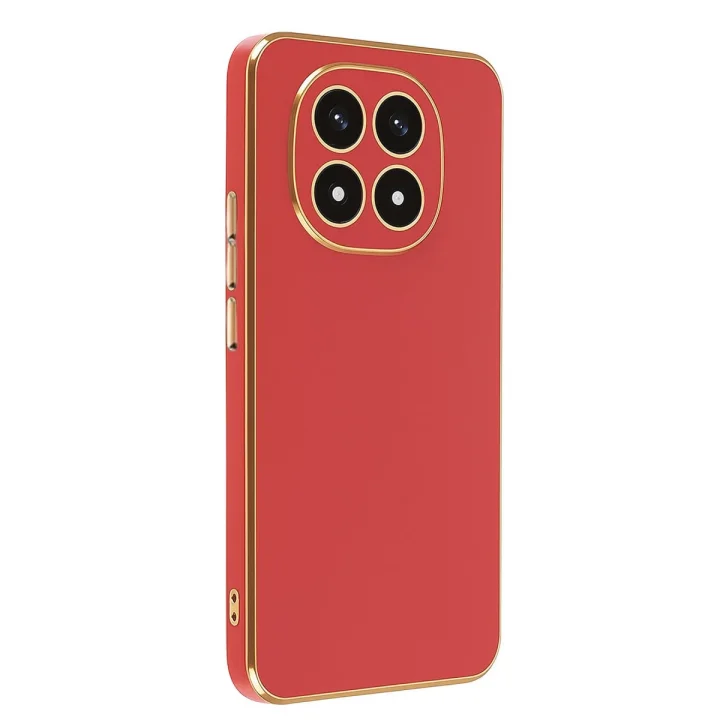 Mey İthalat®  Xiaomi Redmi Note 14 Pro 4G Kılıf Volet Silikon - Kırmızı