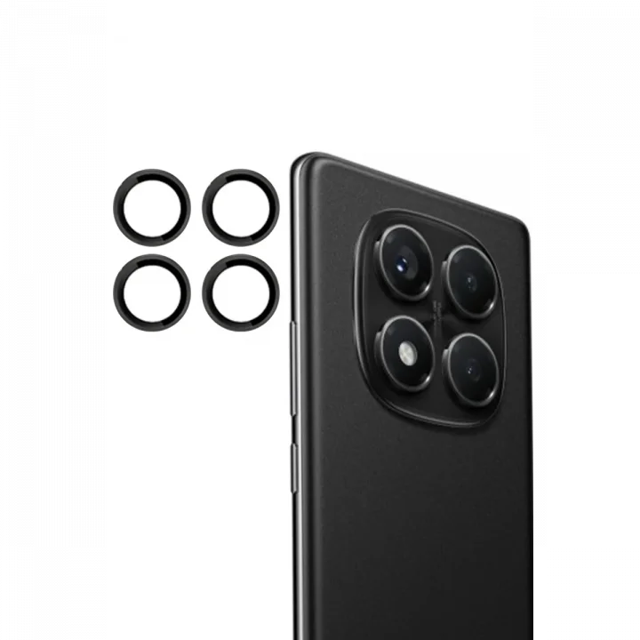 Mey İthalat®  Xiaomi Redmi Note 14 Pro 4G PVD Metal Kamera Lens - Siyah