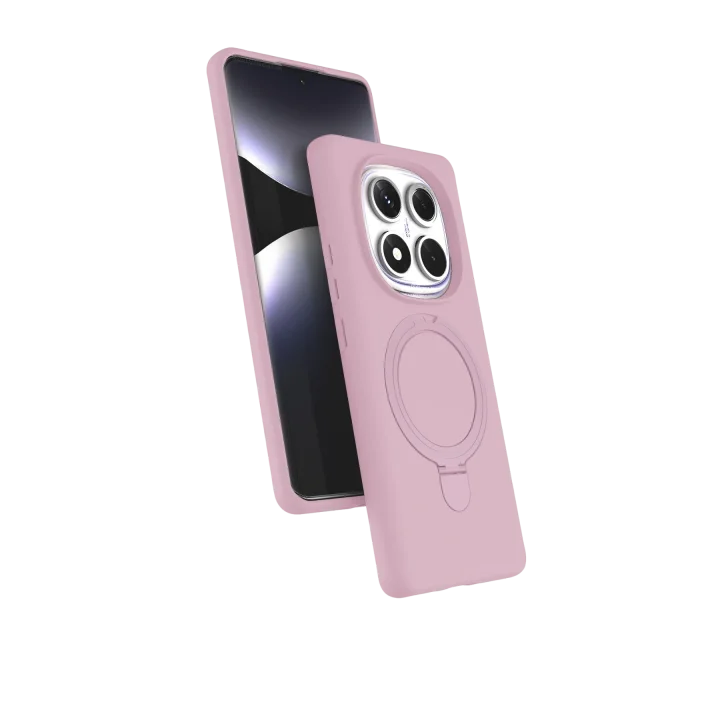 Mey İthalat®  Xiaomi Redmi Note 14 Pro 4G Regal Magsafe Standlı Kapak - Açık Pembe