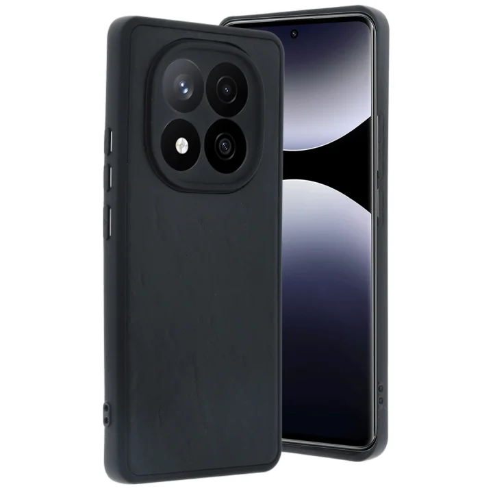 Mey İthalat®  Xiaomi Redmi Note 14 Pro 5G Kılıf Aras Deri Kapak - Siyah