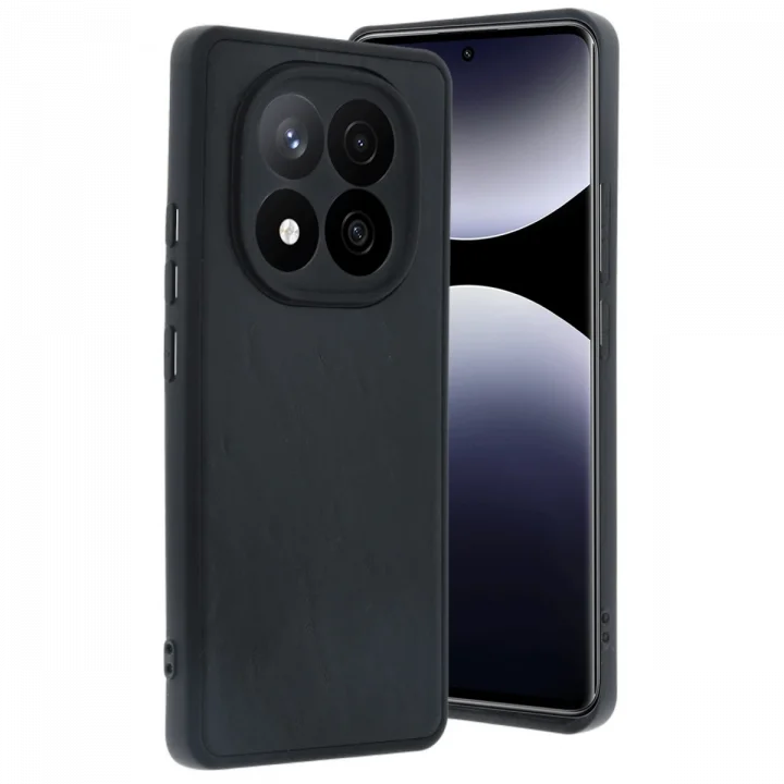 Mey İthalat®  Xiaomi Redmi Note 14 Pro 5G Kılıf Aras Deri Kapak - Siyah