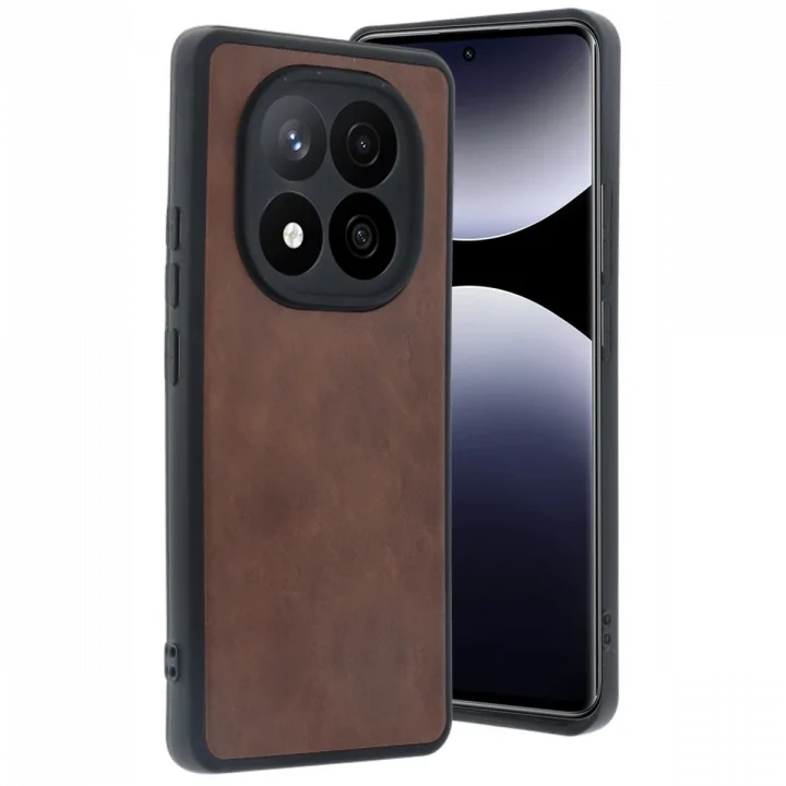 Mey İthalat®  Xiaomi Redmi Note 14 Pro 5G Kılıf Aras Deri Kapak - Taba