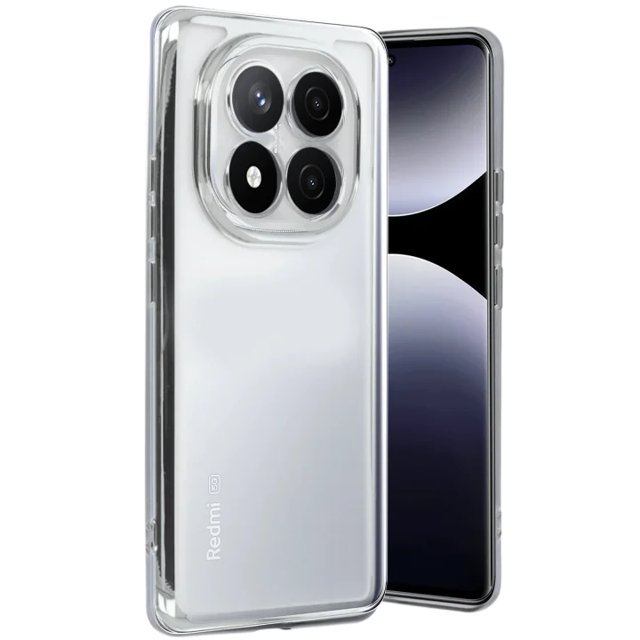 Mey İthalat®   Redmi Note 14 Pro 5G Kılıf  Lensli Silikon - Gümüş