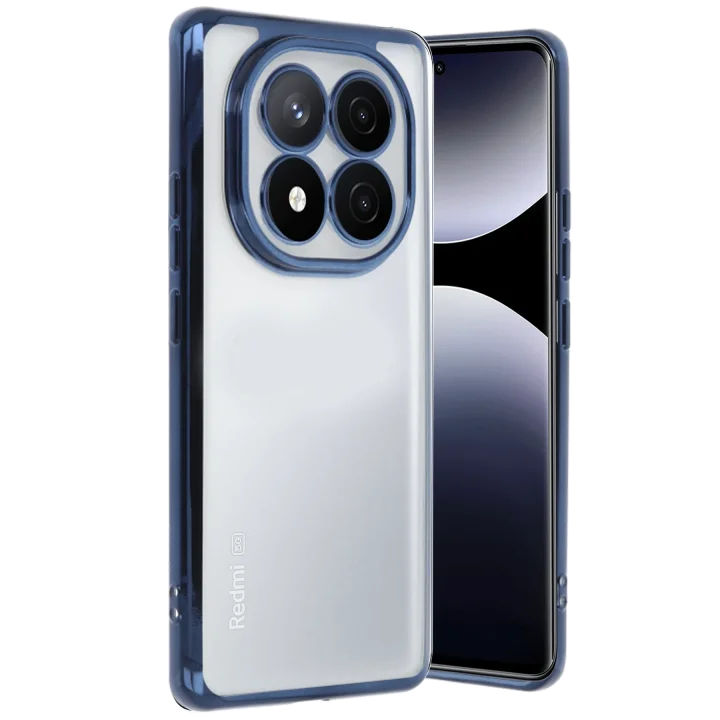 Mey İthalat®   Redmi Note 14 Pro 5G Kılıf  Lensli Silikon - Lacivert