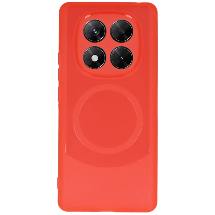 Mey İthalat®  Xiaomi Redmi Note 14 Pro 5G Kılıf Maya Karbon Kapak - Kırmızı