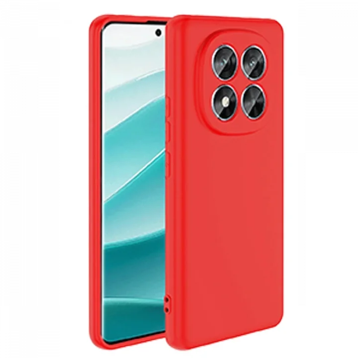 Mey İthalat®  Xiaomi Redmi Note 14 Pro 5G Kılıf Nano içi Kadife Silikon - Kırmızı