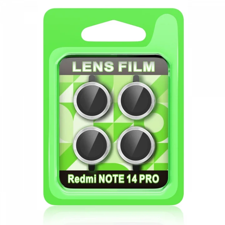 Mey İthalat®  Xiaomi Redmi Note 14 Pro 5G Raze Metal Kamera Lens - Gümüş