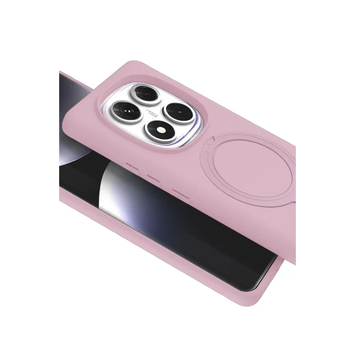 Mey İthalat®  Xiaomi Redmi Note 14 Pro 5G Regal Magsafe Standlı Kapak - Açık Pembe