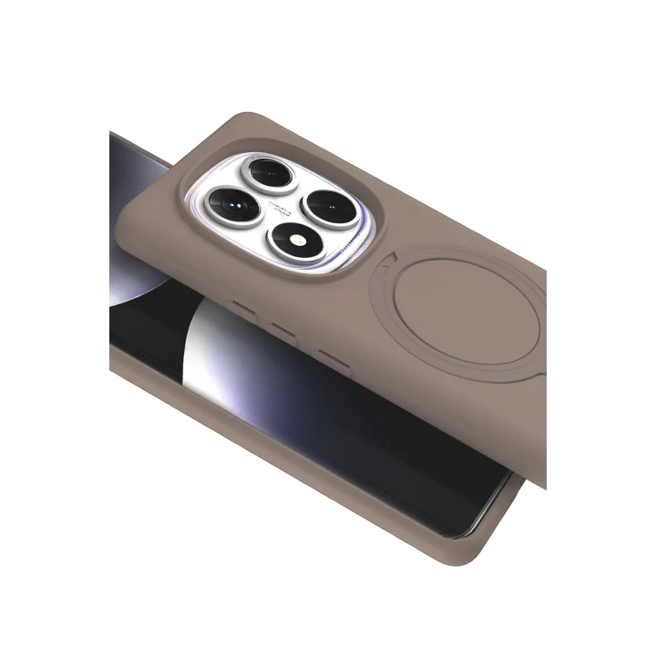 Mey İthalat®  Xiaomi Redmi Note 14 Pro 5G Regal Magsafe Standlı Kapak - Çöl Titanyum