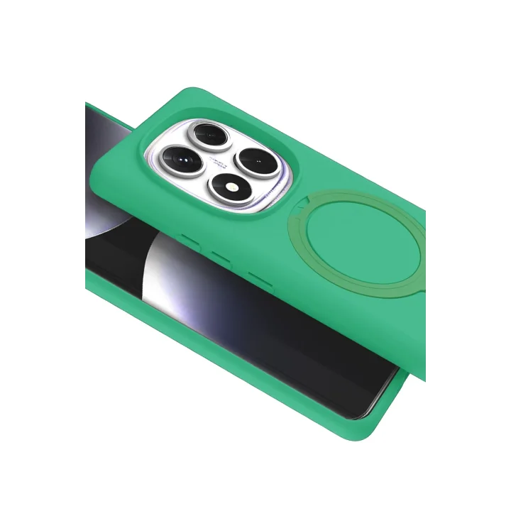 Mey İthalat®  Xiaomi Redmi Note 14 Pro 5G Regal Magsafe Standlı Kapak - Yeşil