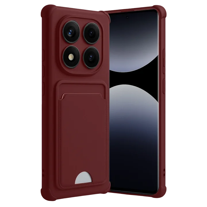 Mey İthalat®  Xiaomi Redmi Note 14 Pro Plus Kelvin Kartvizitli Silikon - Bordo