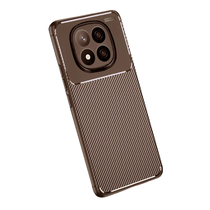 Mey İthalat®  Xiaomi Redmi Note 14 Pro Plus Kılıf Auto Focus Karbon Kapak - Kahverengi