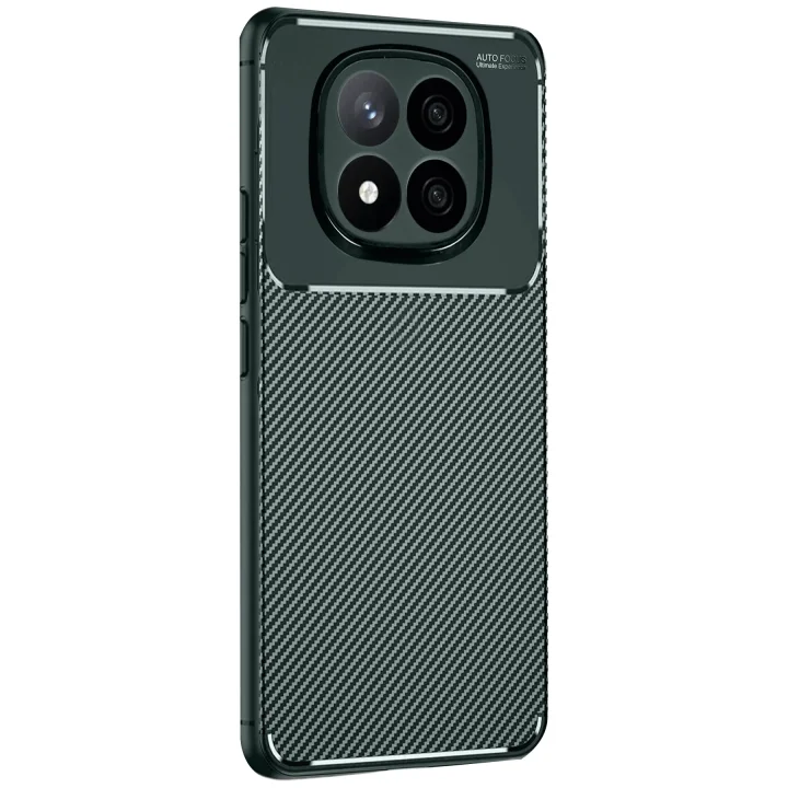 Mey İthalat®   Redmi Note 14 Pro Plus Kılıf Auto Focus Karbon Kapak - Koyu Yeşil