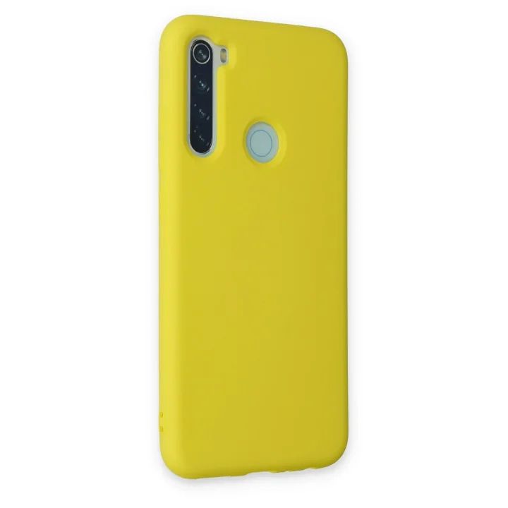 Mey İthalat®  Xiaomi Redmi Note 8 Kılıf Nano içi Kadife Silikon - Sarı