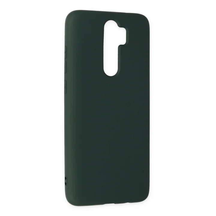 Mey İthalat®  Xiaomi Redmi Note 8 Pro Kılıf Nano içi Kadife Silikon - Koyu Yeşil