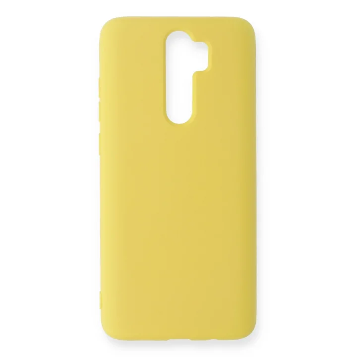 Mey İthalat®  Xiaomi Redmi Note 8 Pro Kılıf Nano içi Kadife Silikon - Sarı