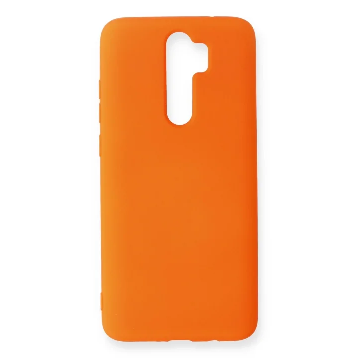 Mey İthalat®  Xiaomi Redmi Note 8 Pro Kılıf Nano içi Kadife Silikon - Turuncu
