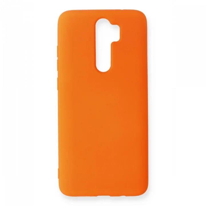 Mey İthalat®  Xiaomi Redmi Note 8 Pro Kılıf Nano içi Kadife Silikon - Turuncu