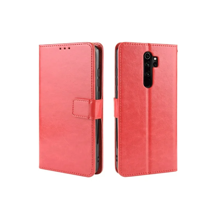 Mey İthalat®  Xiaomi Redmi Note 8 Pro Kılıf Trend S Plus Kapaklı Kılıf - Kırmızı