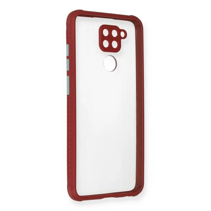 Mey İthalat®  Xiaomi Redmi Note 9 Kılıf Miami Şeffaf Silikon - Fuşya