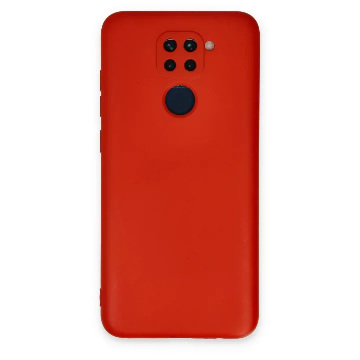 Mey İthalat®  Xiaomi Redmi Note 9 Kılıf Nano içi Kadife Silikon - Kırmızı