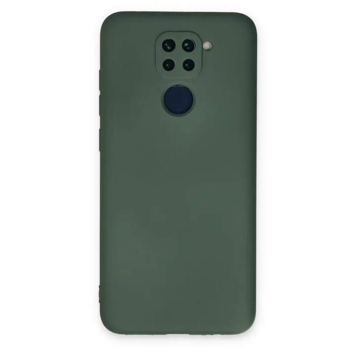 Mey İthalat®  Xiaomi Redmi Note 9 Kılıf Nano içi Kadife Silikon - Koyu Yeşil