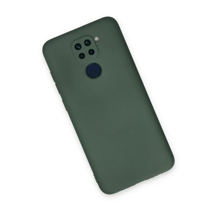 Mey İthalat®  Xiaomi Redmi Note 9 Kılıf Nano içi Kadife Silikon - Koyu Yeşil
