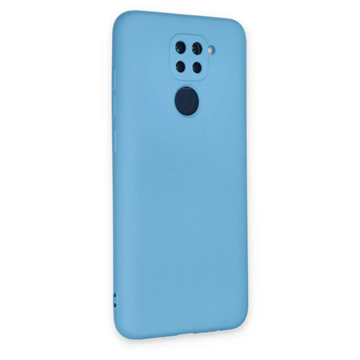 Mey İthalat®  Xiaomi Redmi Note 9 Kılıf Nano içi Kadife Silikon - Mavi