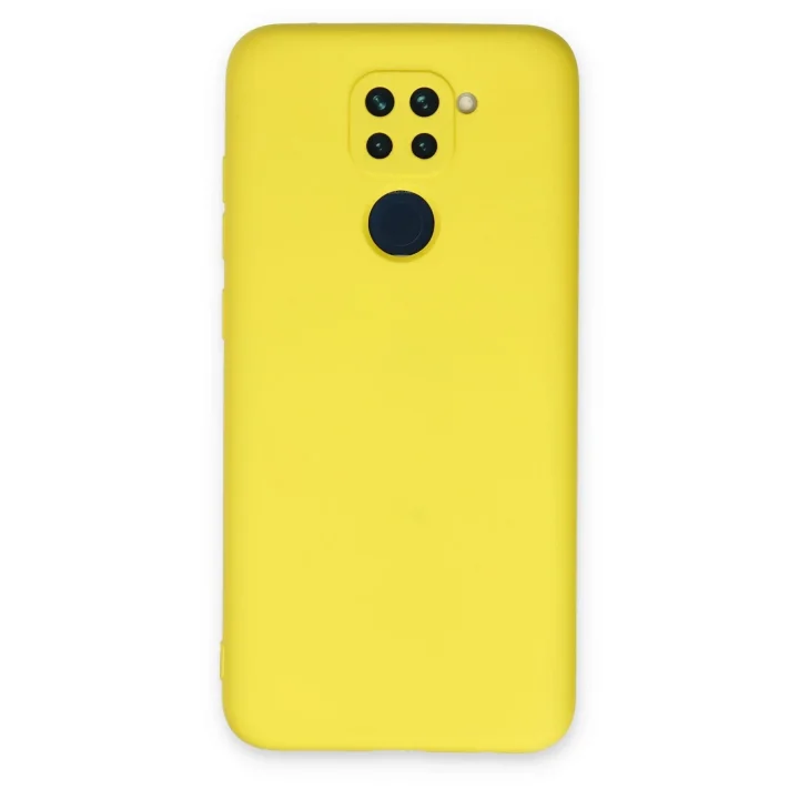 Mey İthalat®  Xiaomi Redmi Note 9 Kılıf Nano içi Kadife Silikon - Sarı