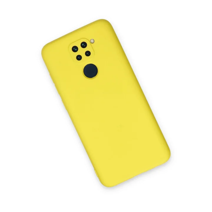 Mey İthalat®  Xiaomi Redmi Note 9 Kılıf Nano içi Kadife Silikon - Sarı