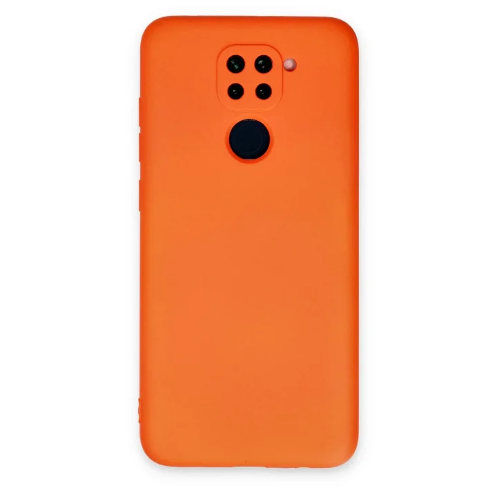 Mey İthalat®  Xiaomi Redmi Note 9 Kılıf Nano içi Kadife Silikon - Turuncu