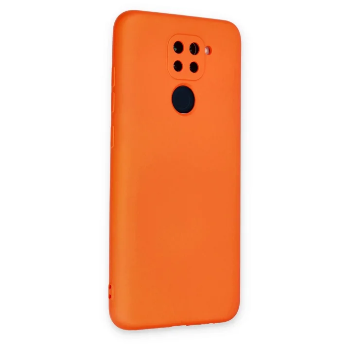 Mey İthalat®  Xiaomi Redmi Note 9 Kılıf Nano içi Kadife Silikon - Turuncu