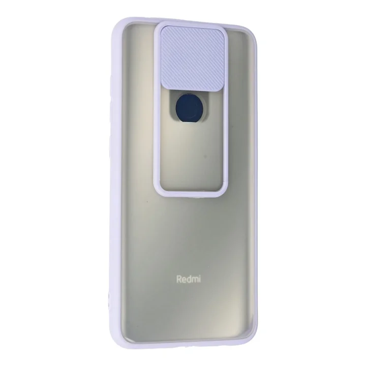 Mey İthalat®  Xiaomi Redmi Note 9 Kılıf Palm Buzlu Kamera Sürgülü Silikon - Lila